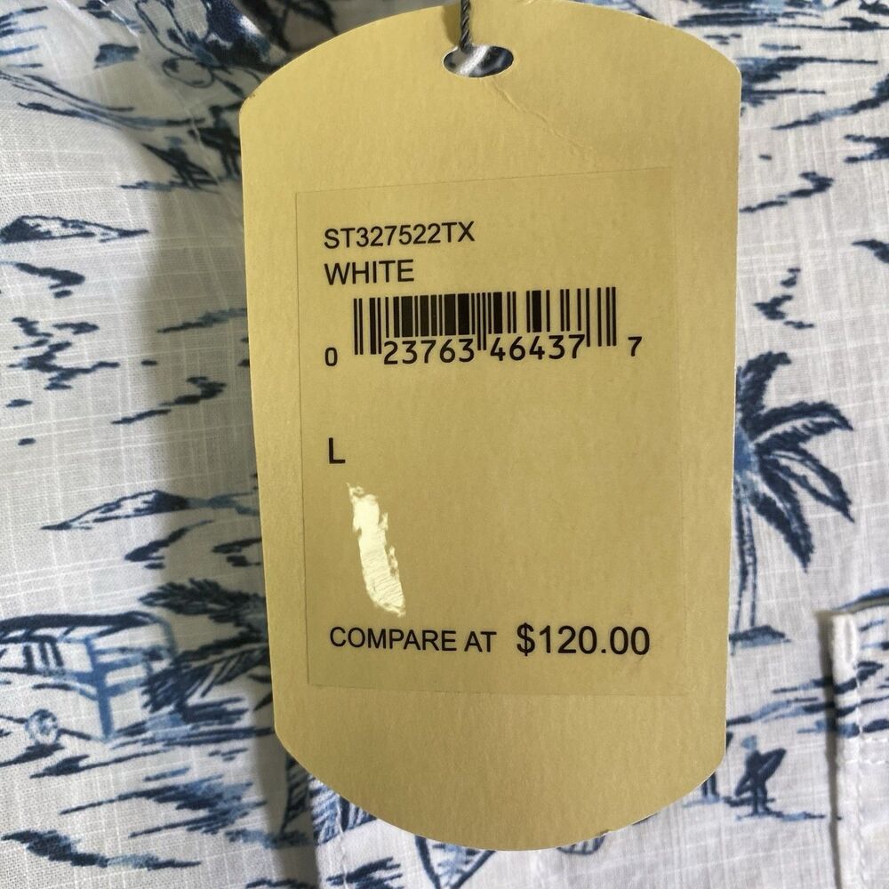 Tommy Bahama Hawaiian Shirt All Over Print Tropical Beach Men's Large NWT $120 - Picture 7 of 12